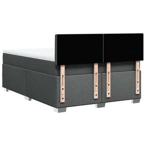 Κρεβάτι Boxspring με Στρώμα Σκούρο Γκρι 140x200 εκ Υφασμάτινο