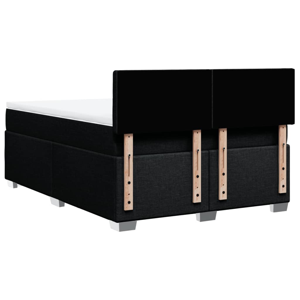 Κρεβάτι Boxspring με Στρώμα Μαύρο 140x200 εκ. Υφασμάτινο - Pakobazaar