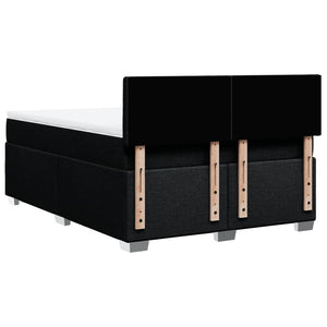 Κρεβάτι Boxspring με Στρώμα Μαύρο 140x200 εκ. Υφασμάτινο - Pakobazaar