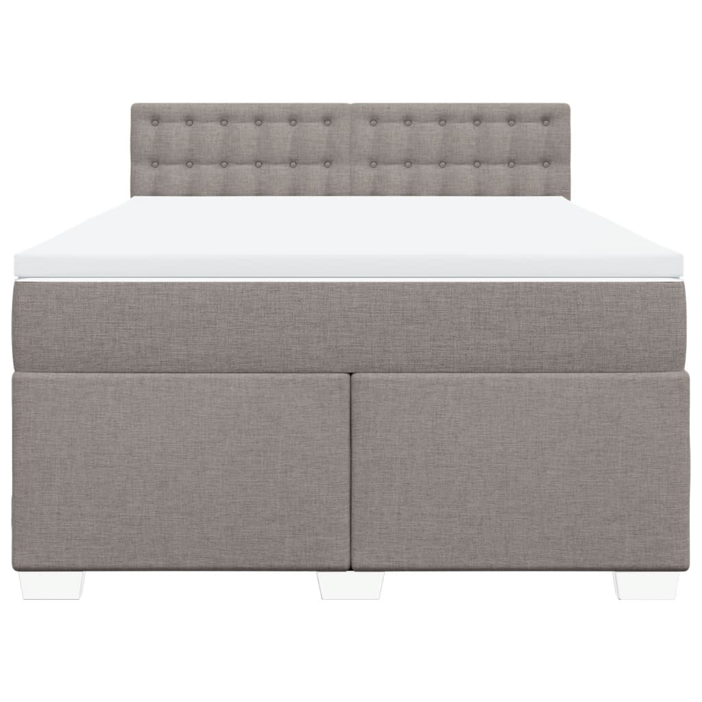 Κρεβάτι Boxspring με Στρώμα Taupe 140x200 εκ. Υφασμάτινο
