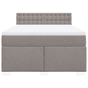 Κρεβάτι Boxspring με Στρώμα Taupe 140x200 εκ. Υφασμάτινο