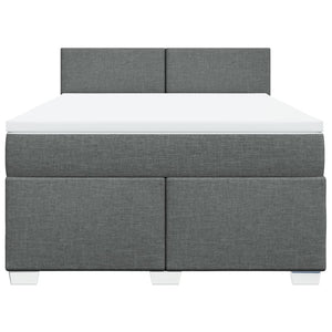Κρεβάτι Boxspring με Στρώμα Σκούρο Γκρι 160x200 εκ Υφασμάτινο - Pakobazaar