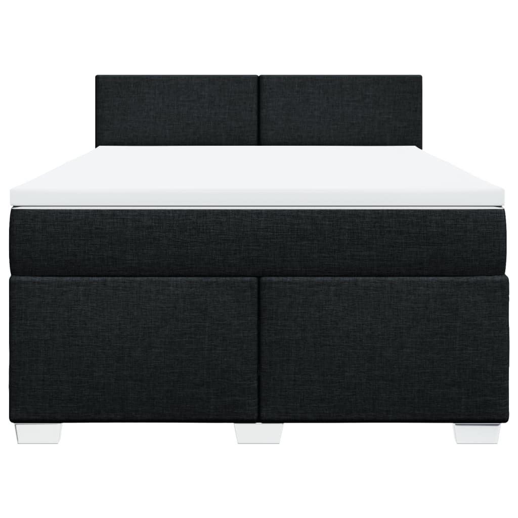 Κρεβάτι Boxspring με Στρώμα Μαύρο 160x200 εκ. Υφασμάτινο - Pakobazaar