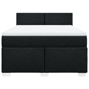 Κρεβάτι Boxspring με Στρώμα Μαύρο 160x200 εκ. Υφασμάτινο - Pakobazaar