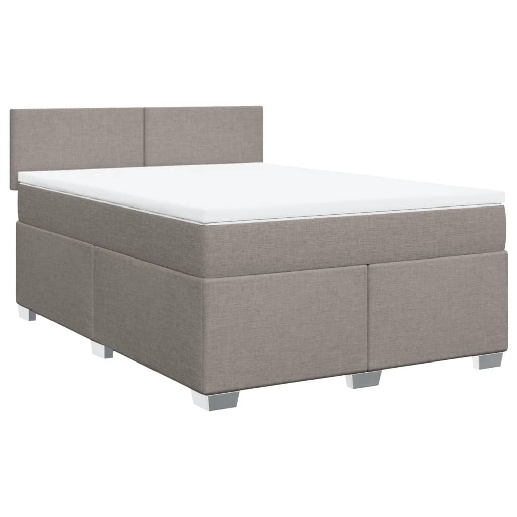 Κρεβάτι Boxspring με Στρώμα Taupe 160x200 εκ. Υφασμάτινο - Pakobazaar