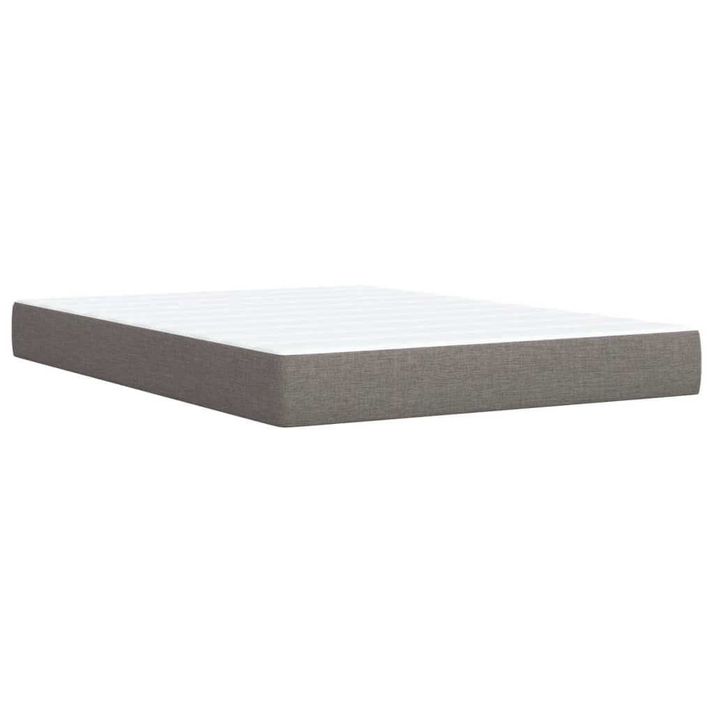 Κρεβάτι Boxspring με Στρώμα Taupe 160x200 εκ. Υφασμάτινο - Pakobazaar
