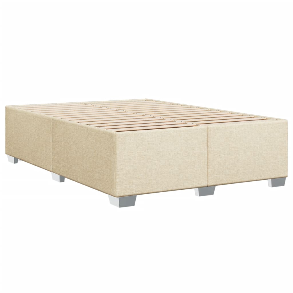 Κρεβάτι Boxspring με Στρώμα Κρεμ 160x200 εκ. Υφασμάτινο - Pakobazaar