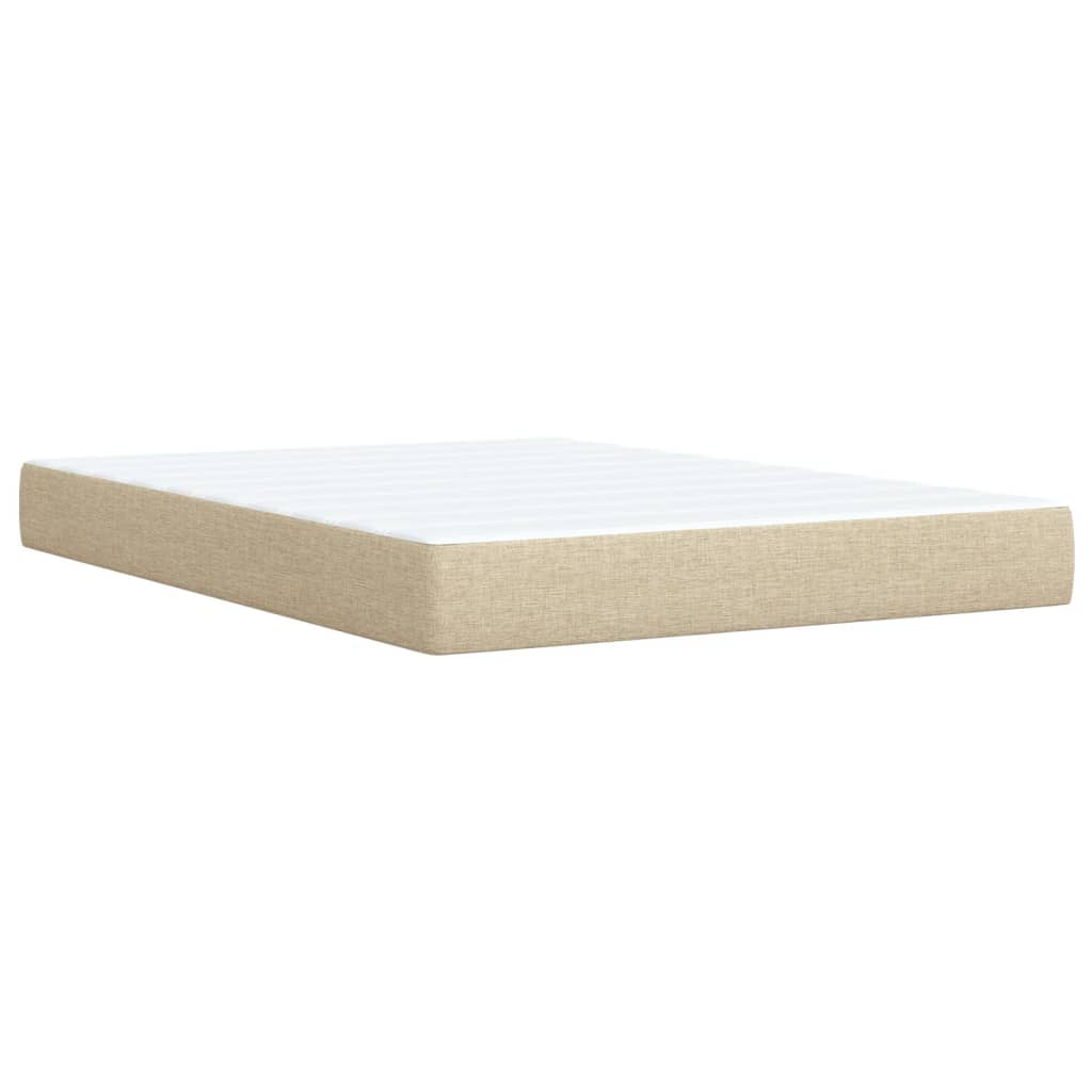 Κρεβάτι Boxspring με Στρώμα Κρεμ 160x200 εκ. Υφασμάτινο - Pakobazaar