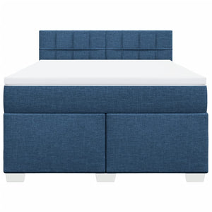 Κρεβάτι Boxspring με Στρώμα Μπλε 160x200 εκ. Υφασμάτινο - Pakobazaar