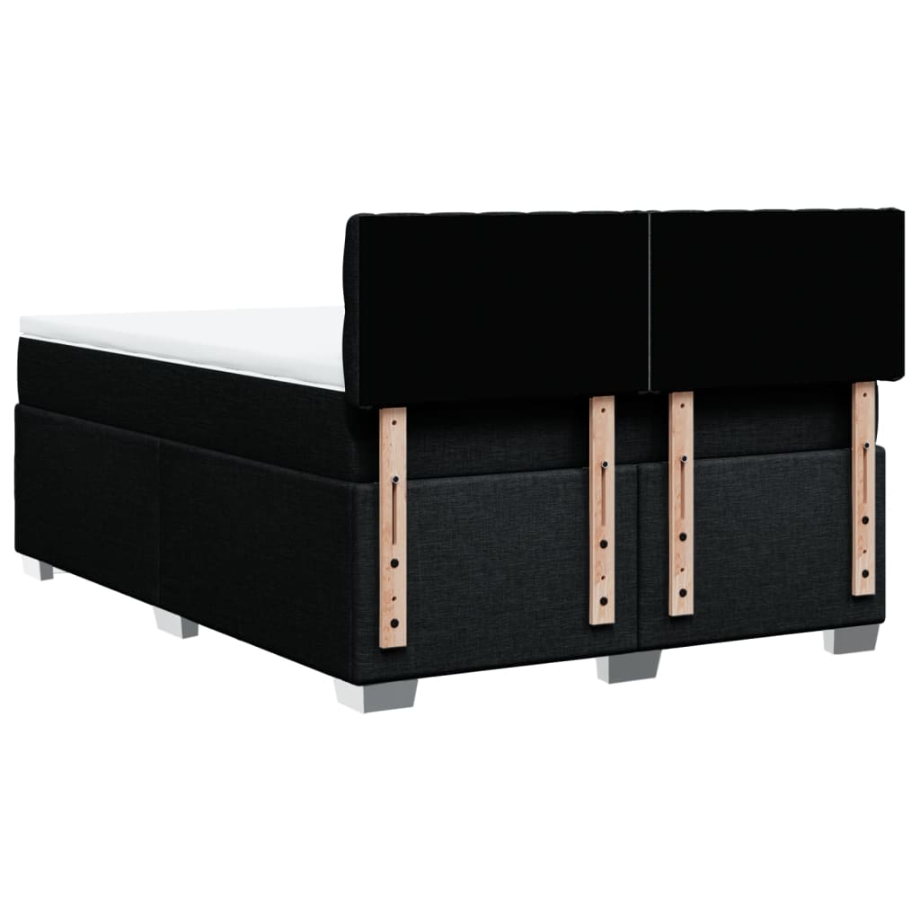 Κρεβάτι Boxspring με Στρώμα Μαύρο 160x200 εκ. Υφασμάτινο - Pakobazaar