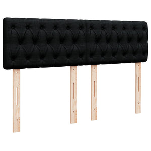 Κρεβάτι Boxspring με Στρώμα Μαύρο 160x200 εκ. Υφασμάτινο - Pakobazaar