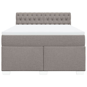 Κρεβάτι Boxspring με Στρώμα Taupe 160x200 εκ. Υφασμάτινο - Pakobazaar