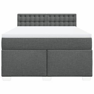 Κρεβάτι Boxspring με Στρώμα Σκούρο Γκρι 160x200 εκ Υφασμάτινο - Pakobazaar