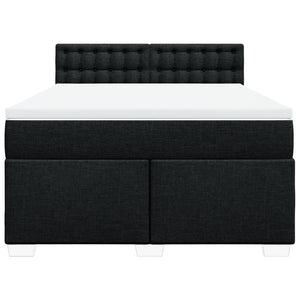 Κρεβάτι Boxspring με Στρώμα Μαύρο 160x200 εκ. Υφασμάτινο - Pakobazaar