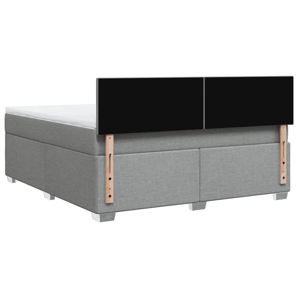 Κρεβάτι Boxspring με Στρώμα Ανοιχτό Γκρι 180x200 εκ. Υφασμάτινο - Pakobazaar