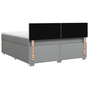 Κρεβάτι Boxspring με Στρώμα Ανοιχτό Γκρι 180x200 εκ. Υφασμάτινο - Pakobazaar