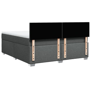 Κρεβάτι Boxspring με Στρώμα Σκούρο Γκρι 180x200 εκ Υφασμάτιν - Pakobazaar