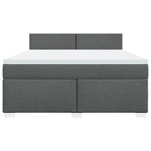 Κρεβάτι Boxspring με Στρώμα Σκούρο Γκρι 180x200 εκ Υφασμάτιν - Pakobazaar