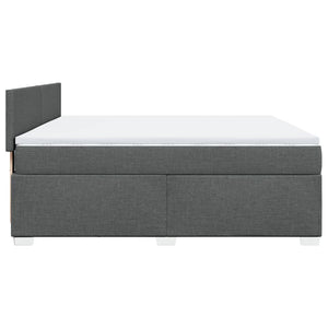 Κρεβάτι Boxspring με Στρώμα Σκούρο Γκρι 180x200 εκ Υφασμάτιν - Pakobazaar