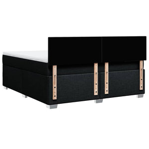 Κρεβάτι Boxspring με Στρώμα Μαύρο 180x200 εκ. Υφασμάτινο