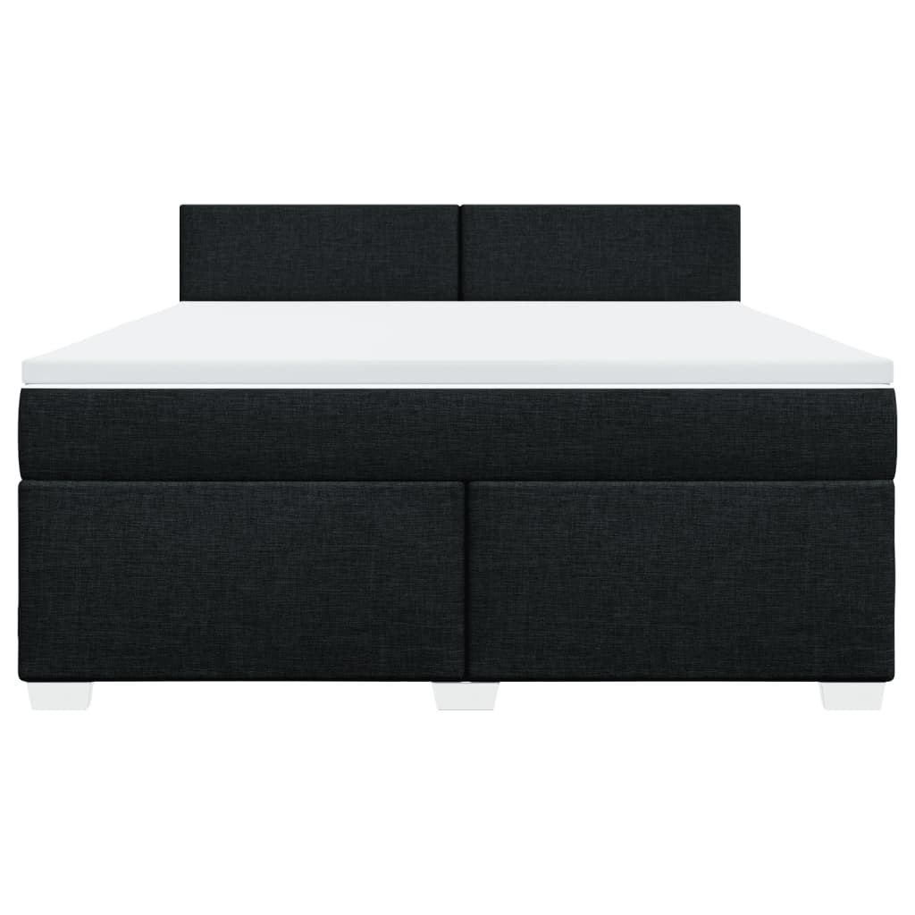 Κρεβάτι Boxspring με Στρώμα Μαύρο 180x200 εκ. Υφασμάτινο