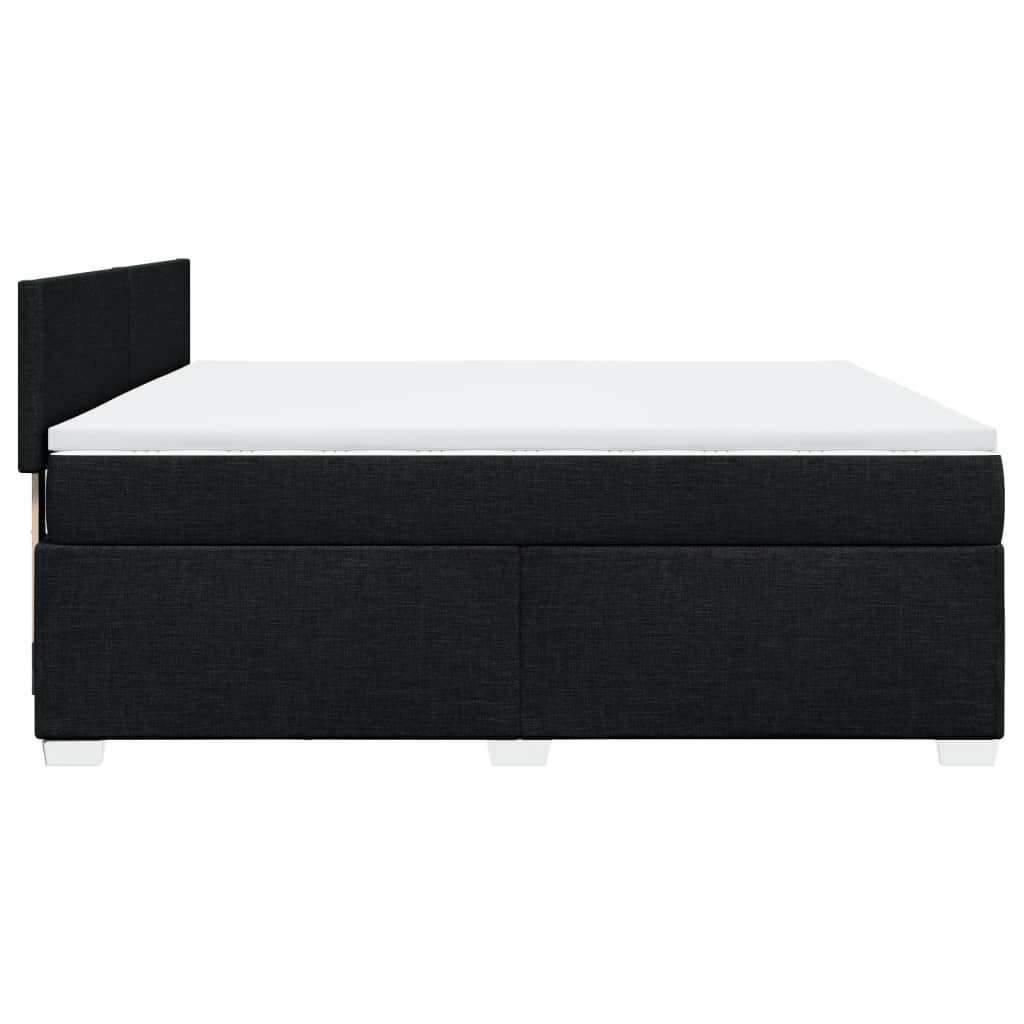Κρεβάτι Boxspring με Στρώμα Μαύρο 180x200 εκ. Υφασμάτινο