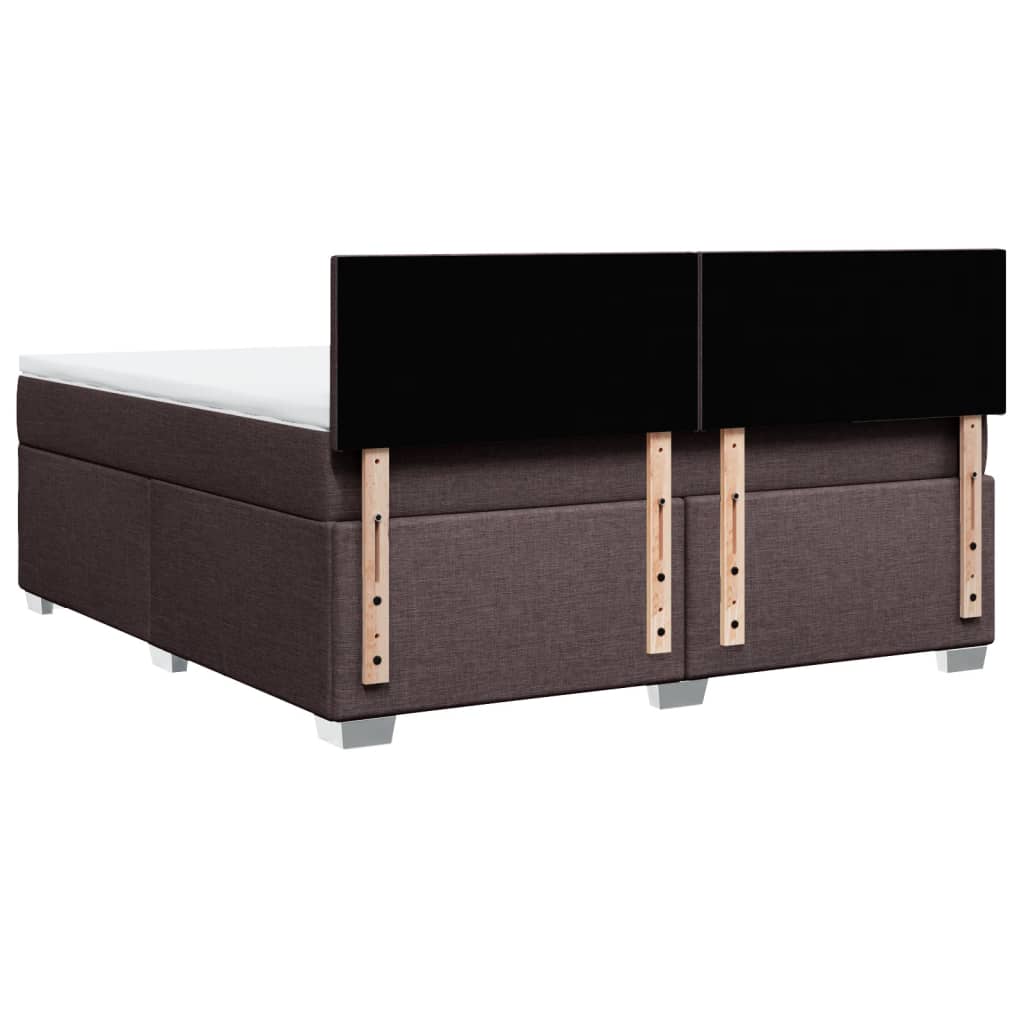 Κρεβάτι Boxspring με Στρώμα Σκούρο Καφέ 180x200 εκ Υφασμάτινο - Pakobazaar