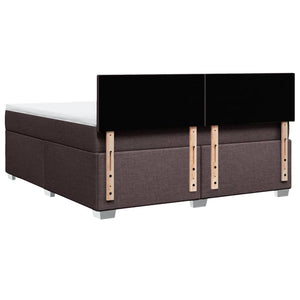 Κρεβάτι Boxspring με Στρώμα Σκούρο Καφέ 180x200 εκ Υφασμάτινο - Pakobazaar