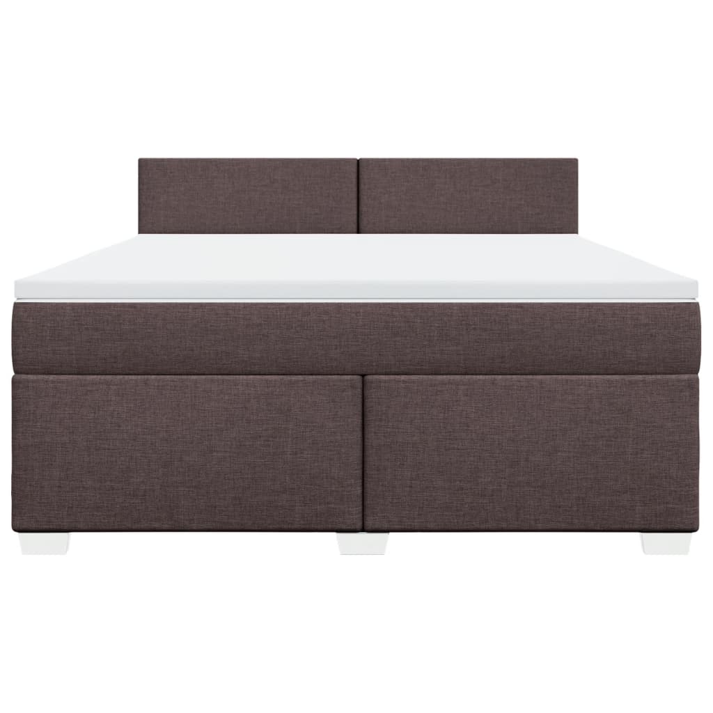 Κρεβάτι Boxspring με Στρώμα Σκούρο Καφέ 180x200 εκ Υφασμάτινο - Pakobazaar