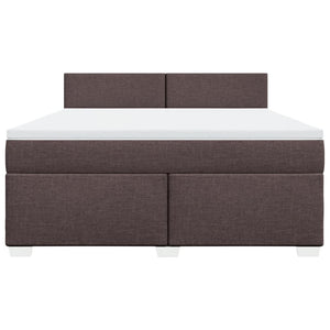 Κρεβάτι Boxspring με Στρώμα Σκούρο Καφέ 180x200 εκ Υφασμάτινο - Pakobazaar