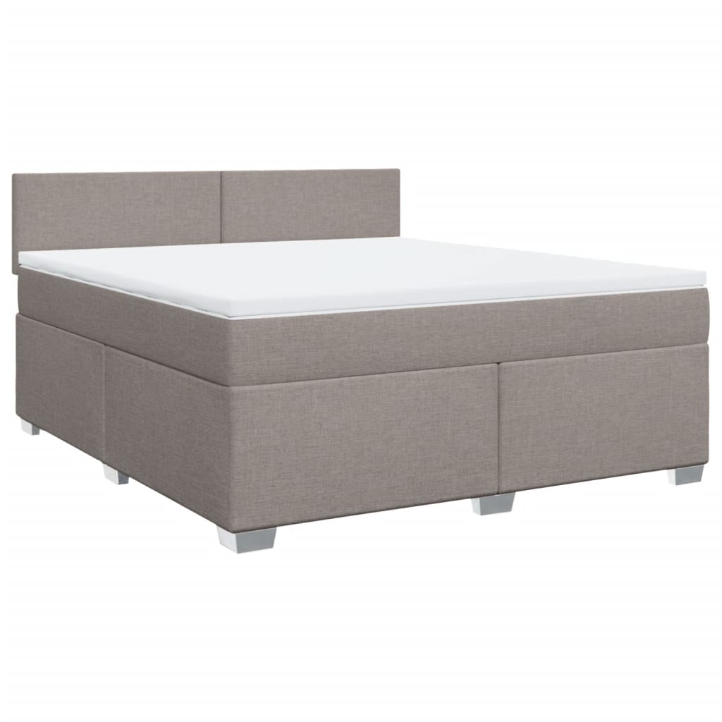 Κρεβάτι Boxspring με Στρώμα Taupe 180x200 εκ. Υφασμάτινο