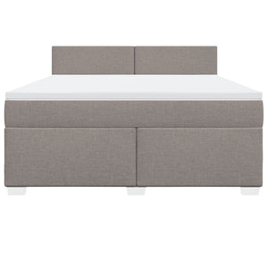 Κρεβάτι Boxspring με Στρώμα Taupe 180x200 εκ. Υφασμάτινο