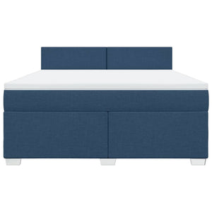 Κρεβάτι Boxspring με Στρώμα Μπλε 180x200 εκ. Υφασμάτινο