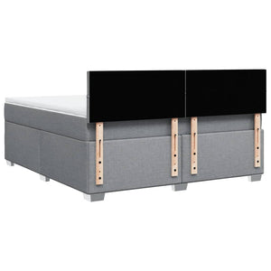 Κρεβάτι Boxspring με Στρώμα Ανοιχτό Γκρι 180x200 εκ. Υφασμάτινο - Pakobazaar