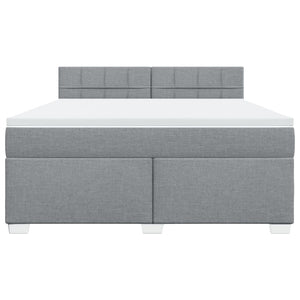 Κρεβάτι Boxspring με Στρώμα Ανοιχτό Γκρι 180x200 εκ. Υφασμάτινο - Pakobazaar