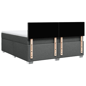 Κρεβάτι Boxspring με Στρώμα Σκούρο Γκρι 180x200 εκ Υφασμάτιν - Pakobazaar