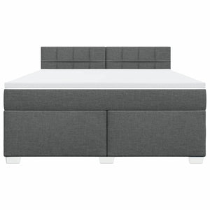 Κρεβάτι Boxspring με Στρώμα Σκούρο Γκρι 180x200 εκ Υφασμάτιν - Pakobazaar