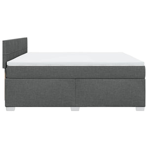 Κρεβάτι Boxspring με Στρώμα Σκούρο Γκρι 180x200 εκ Υφασμάτιν - Pakobazaar