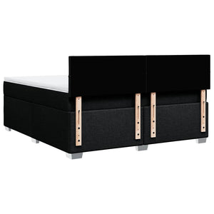 Κρεβάτι Boxspring με Στρώμα Μαύρο 180x200 εκ. Υφασμάτινο - Pakobazaar