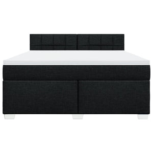 Κρεβάτι Boxspring με Στρώμα Μαύρο 180x200 εκ. Υφασμάτινο - Pakobazaar