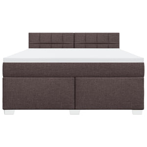 Κρεβάτι Boxspring με Στρώμα Σκούρο Καφέ 180x200 εκ Υφασμάτινο - Pakobazaar