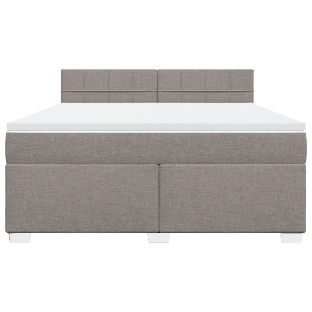 Κρεβάτι Boxspring με Στρώμα Taupe 180x200 εκ. Υφασμάτινο - Pakobazaar