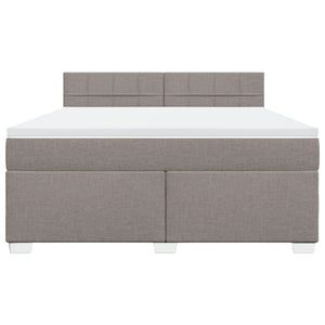 Κρεβάτι Boxspring με Στρώμα Taupe 180x200 εκ. Υφασμάτινο - Pakobazaar
