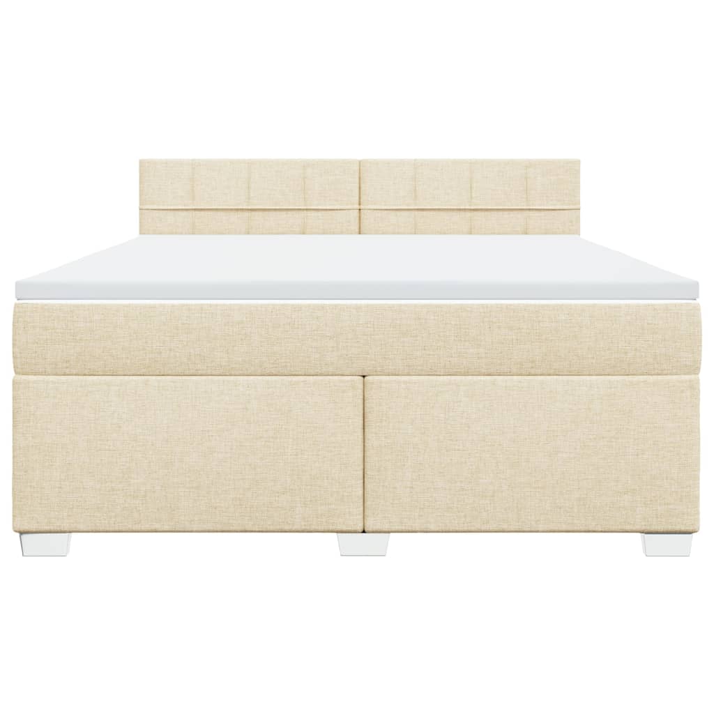 Κρεβάτι Boxspring με Στρώμα Κρεμ 180x200 εκ. Υφασμάτινο