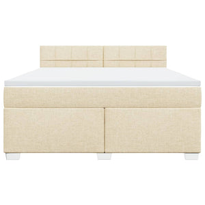 Κρεβάτι Boxspring με Στρώμα Κρεμ 180x200 εκ. Υφασμάτινο