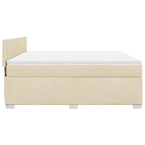 Κρεβάτι Boxspring με Στρώμα Κρεμ 180x200 εκ. Υφασμάτινο