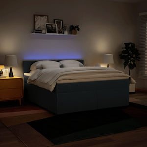 Κρεβάτι Boxspring με Στρώμα Μπλε 180x200 εκ. Υφασμάτινο - Pakobazaar