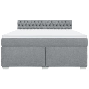 Κρεβάτι Boxspring με Στρώμα Ανοιχτό Γκρι 180x200 εκ. Υφασμάτινο - Pakobazaar