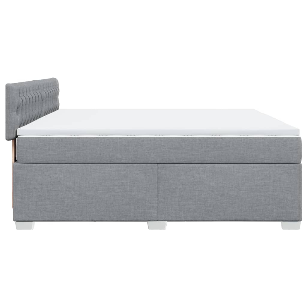 Κρεβάτι Boxspring με Στρώμα Ανοιχτό Γκρι 180x200 εκ. Υφασμάτινο - Pakobazaar