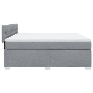 Κρεβάτι Boxspring με Στρώμα Ανοιχτό Γκρι 180x200 εκ. Υφασμάτινο - Pakobazaar